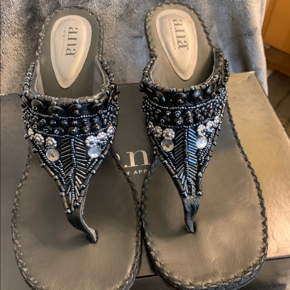 Ana Lydia thong jewled sandal with heel